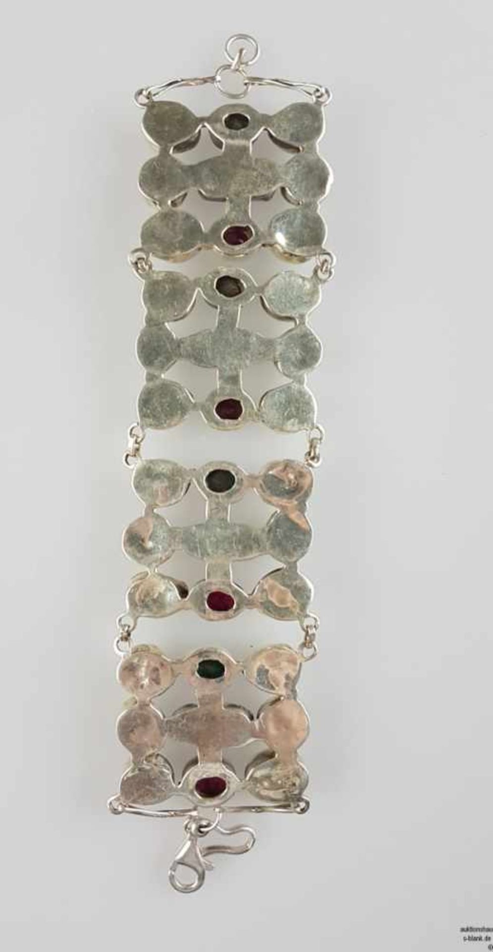 Armband mit Halbedelsteinen - Silber 925, massives Armband, reich besetzt mit Perlen und - Bild 5 aus 5