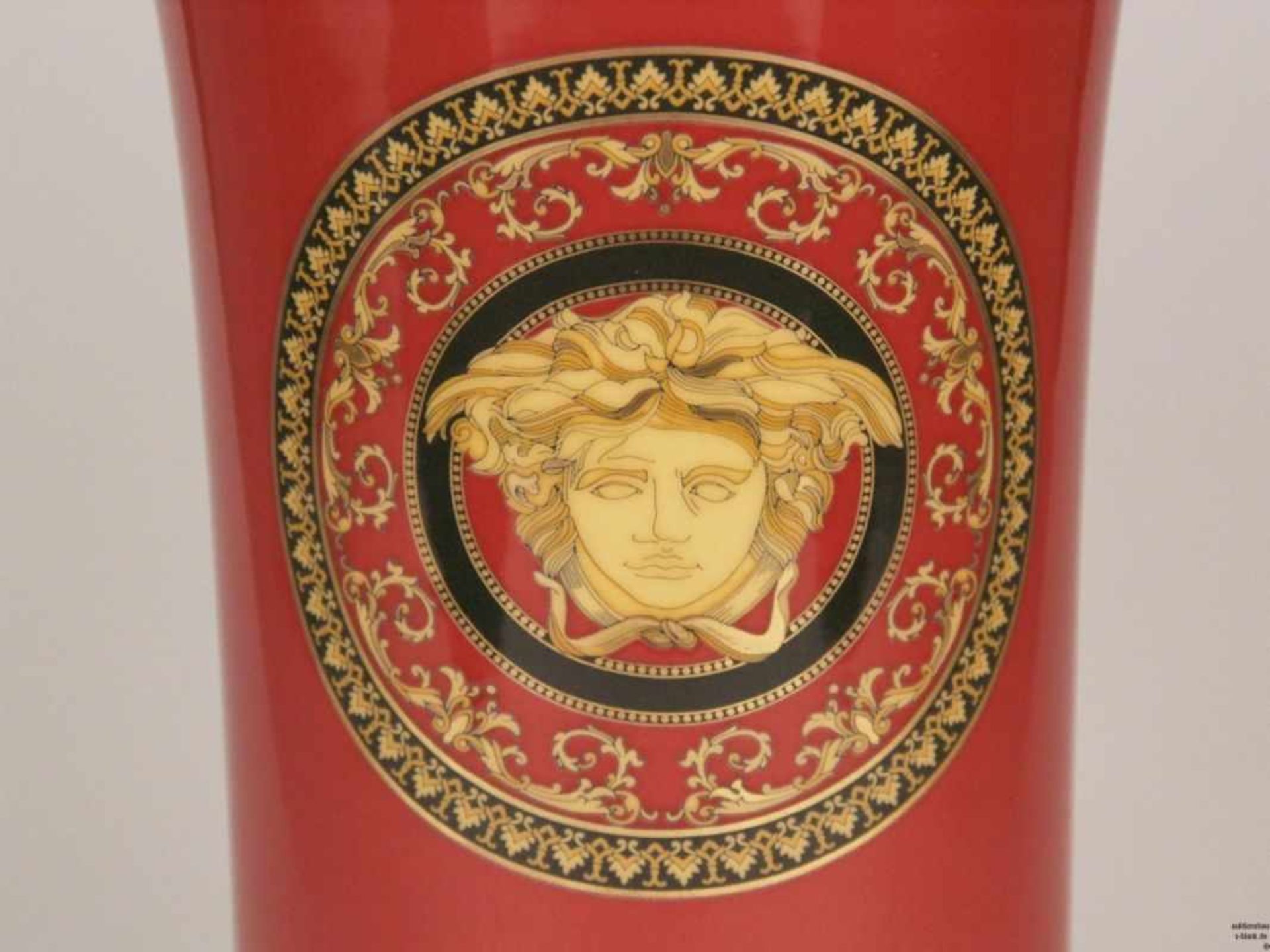 Versace Vase 'Medusa', Rosenthal - Boden mit gold/schwarzem Stempel 'Rosenthal, Versace, Medusa', - Image 3 of 5