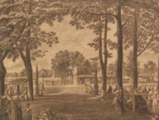 Chodowiecki, Daniel (1726 Danzig - 1801 Berlin)- "Premiere promenade de Berlin / La place des Tentes