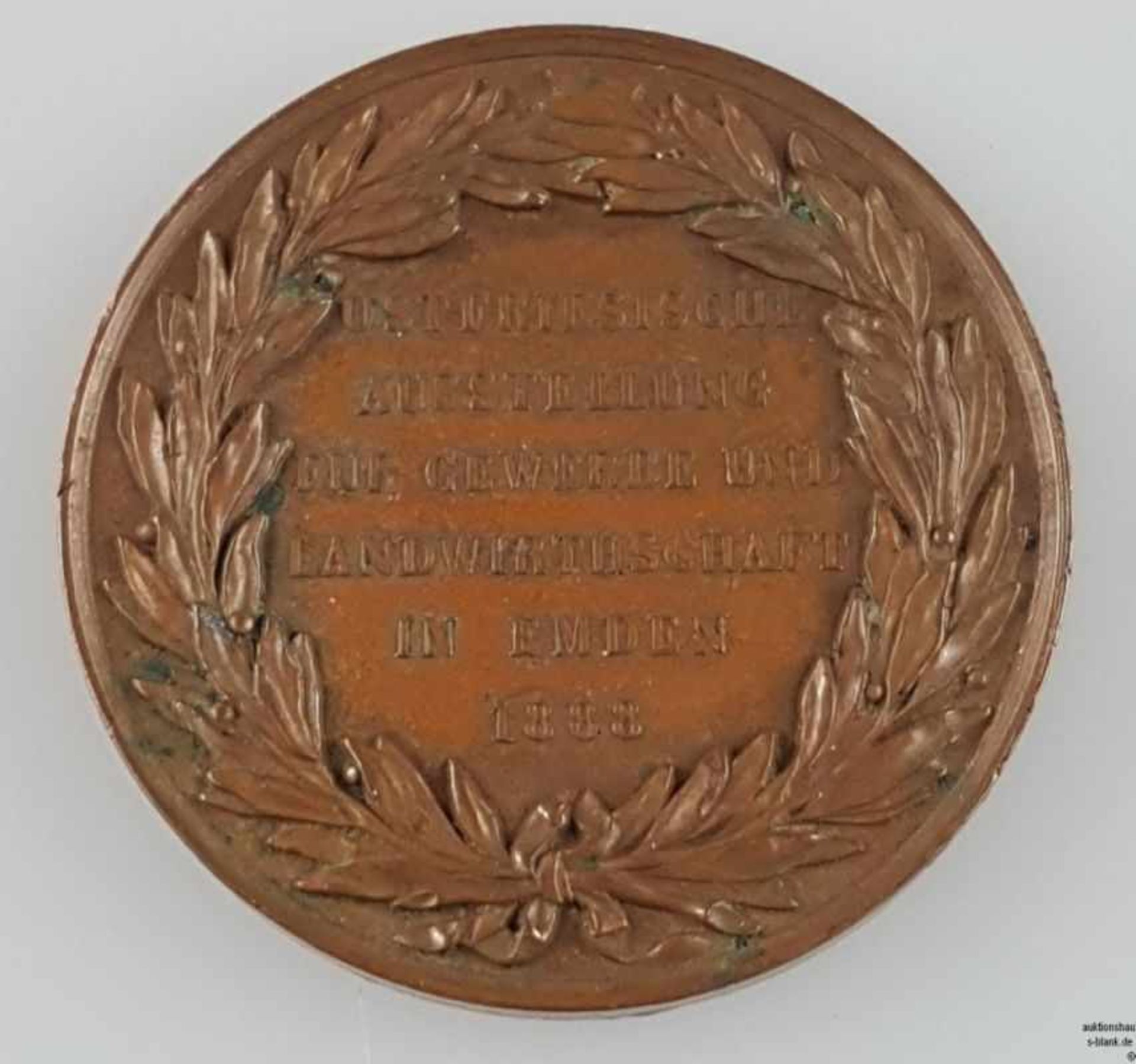 Medaille- "Österreichische Ausstellung für Gewerbe und Landwirtschaft in Emden 1888", Bronze, - Bild 2 aus 3
