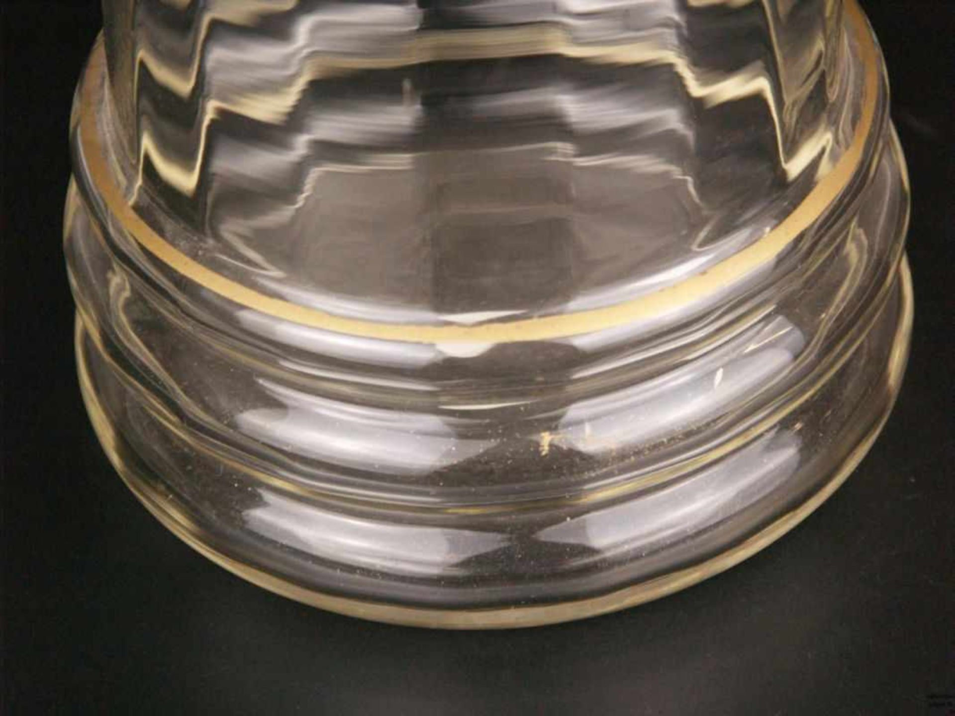 Großer Glaskrug - Klarglas, schauseitig polychrom bemalt, Kirschenmotiv, goldgerandet, Staffage - Image 6 of 6