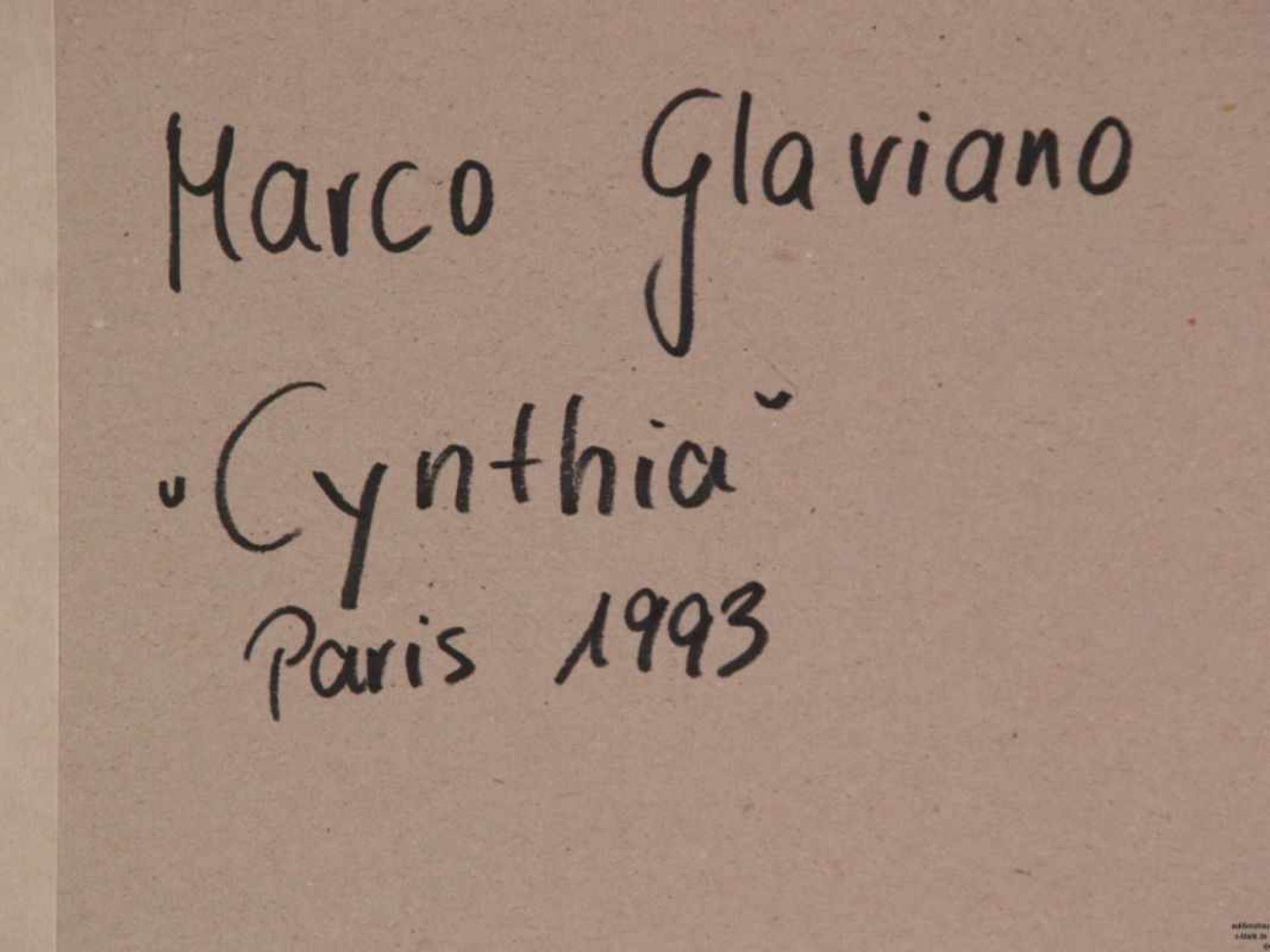 Glaviano, Marco (geb. 1942) - "Cynthia", Paris 1981, Offsetdruck, hinter Glas gerahmt, Rahmenmaß: - Bild 3 aus 3