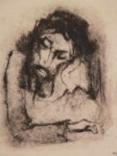 Harder-Khasán,Alexander (1901-1971) - Der Meditierende, Orig.Radierung, unterhalb in Blei signiert