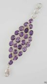 Amethyst-Armband - massives Armband mit 24 Amethysten, im Ovalschliff, L.ca.10mm-13mm,