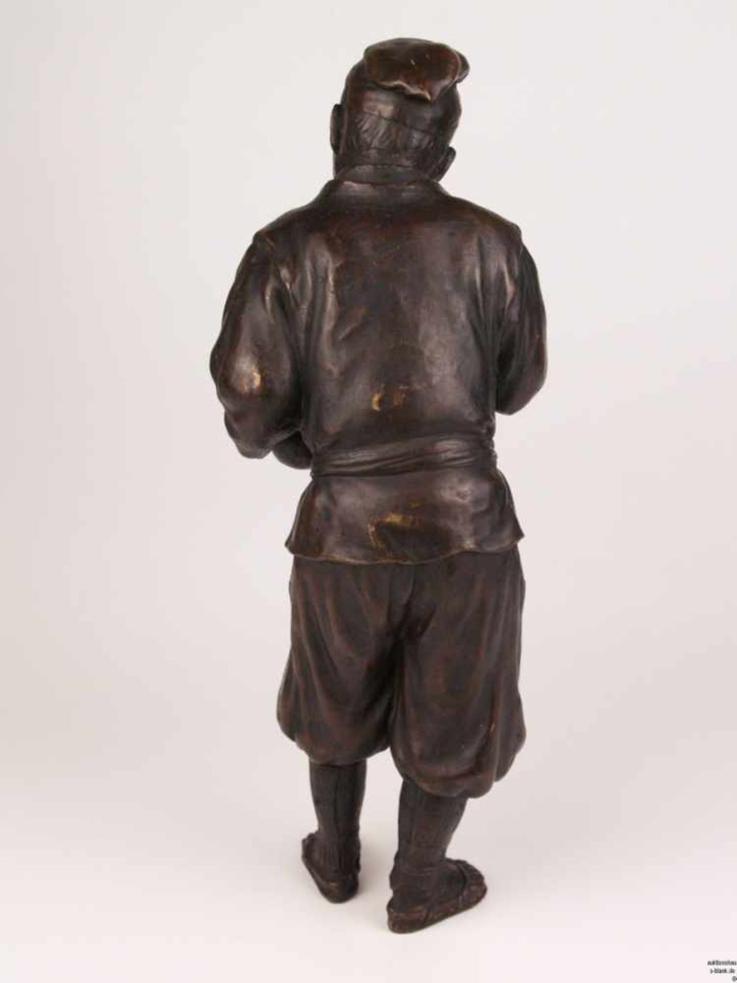 Bronzefigur "Chinesischer Arbeiter" - Bronze braun patiniert, vollplastische Darstellung eines - Bild 2 aus 8