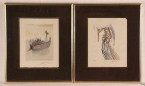 Dalí, Salvador (1904-Figueres-1989) - Zwei Farbholzschnitte aus der Serie "Die göttliche Komödie":