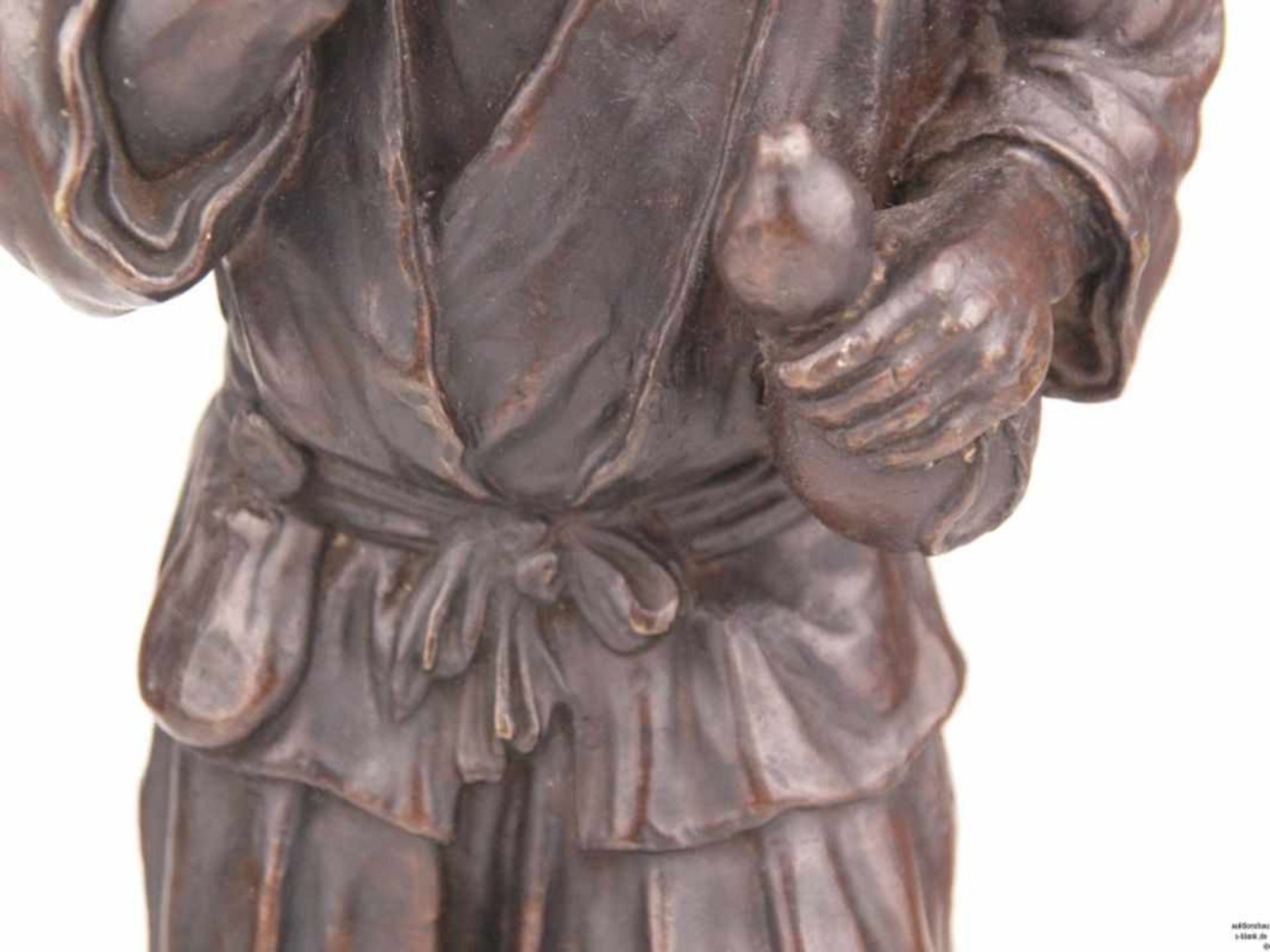 Bronzefigur "Chinesischer Arbeiter" - Bronze braun patiniert, vollplastische Darstellung eines - Bild 5 aus 8