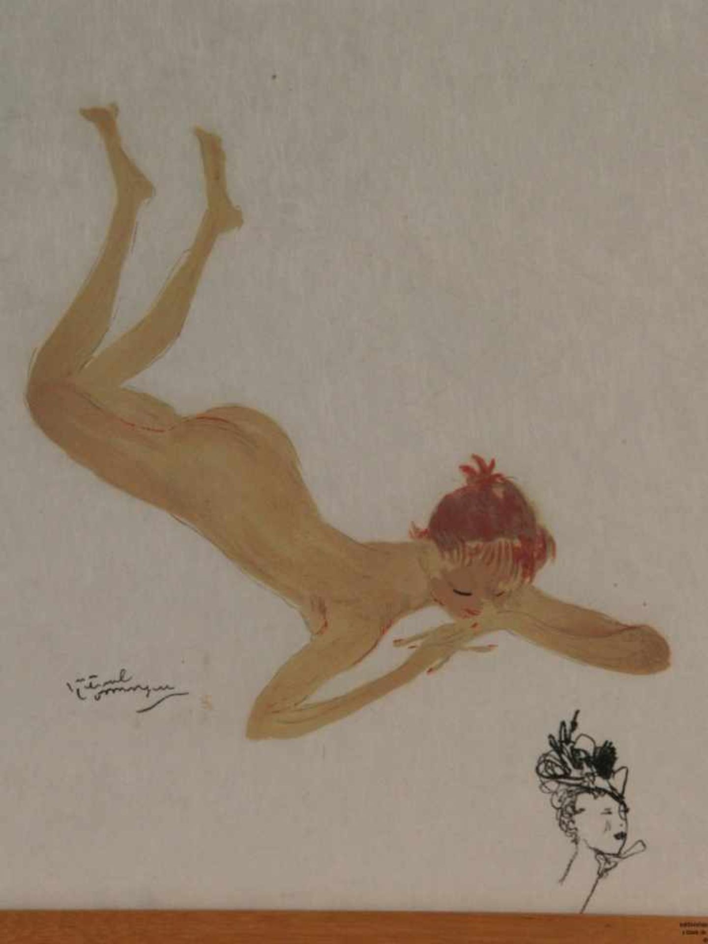 Domergue, Jean Gabriel (1899 Bordeaux - 1962 Paris) - "La Parisienne", Lithographie auf Japon nacre,