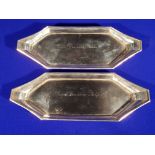 PAIR OF IRISH SILVER GEORGE III ROYAL DOWNSHIRE MILITIA DISHES DATED & HALLMARKED DUBLIN 1818