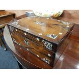 VICTORIAN ROSEWOOD & MOTHER OF PEARL WORK BOX
