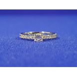 18CT WHITE GOLD DIAMOND RING WITH CIRCA HALF CARAT OF DIAMONDS