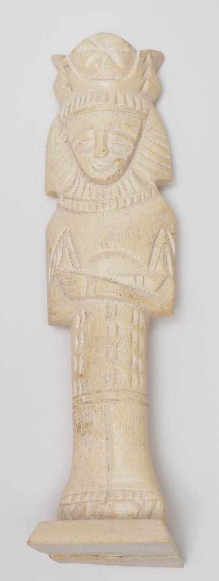 Schachspiel, Ägypten Figuren aus Bein. H. des Königs 15,5cm. Dazu intarsiertes Brett. - Image 8 of 10