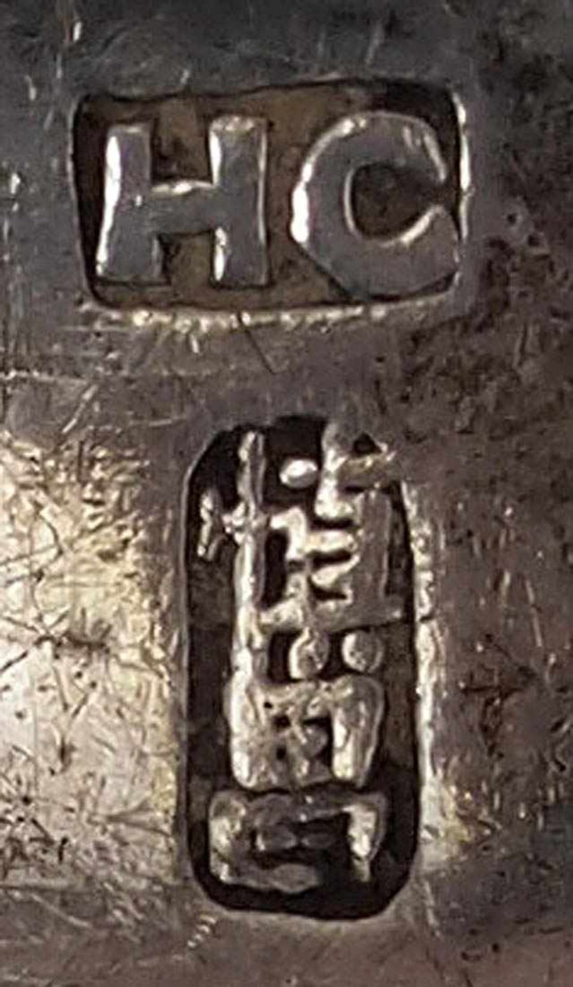 Fischvorlegebesteck, Qing-Dynastie Elfenbeingriffe mit geschnitztem Astmotiv. Silberne Laffen mit - Bild 3 aus 3