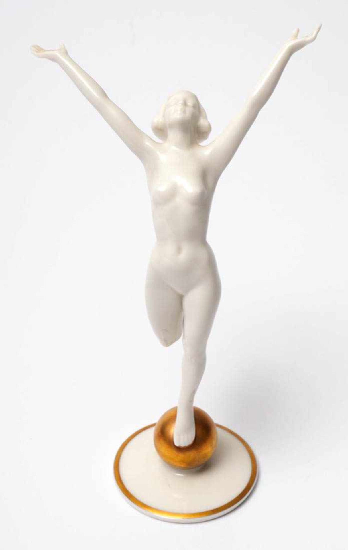 Figurine "Sonnenkind", Karl Tutter für Hutschenreuther Weiblicher Akt in bewegter Haltung auf - Bild 2 aus 4