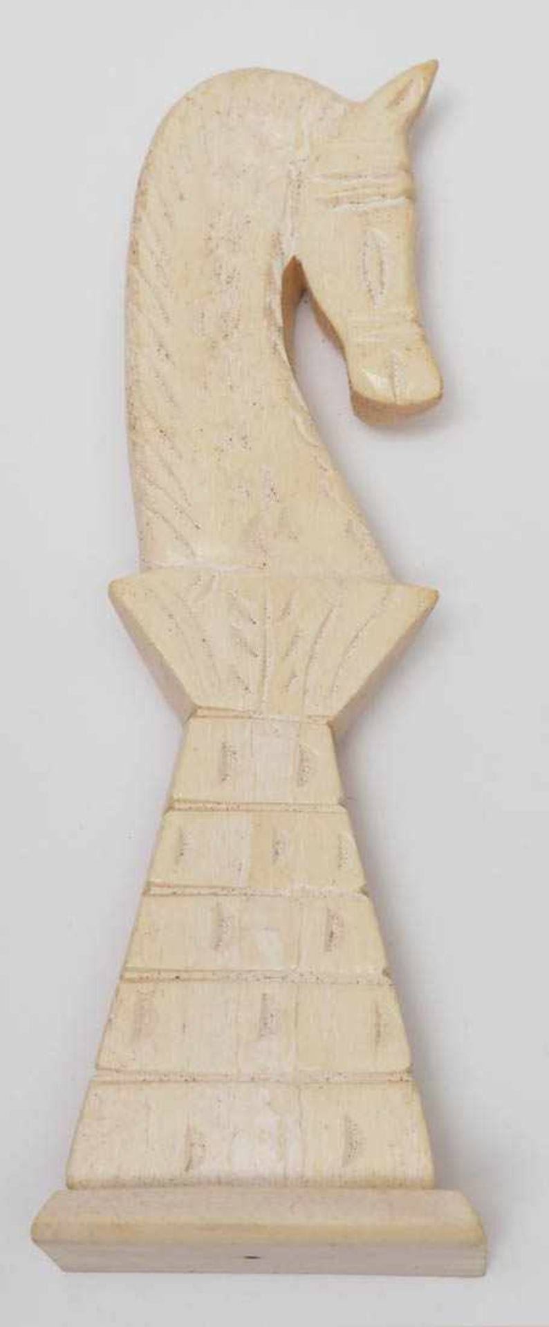 Schachspiel, Ägypten Figuren aus Bein. H. des Königs 15,5cm. Dazu intarsiertes Brett. - Image 6 of 10