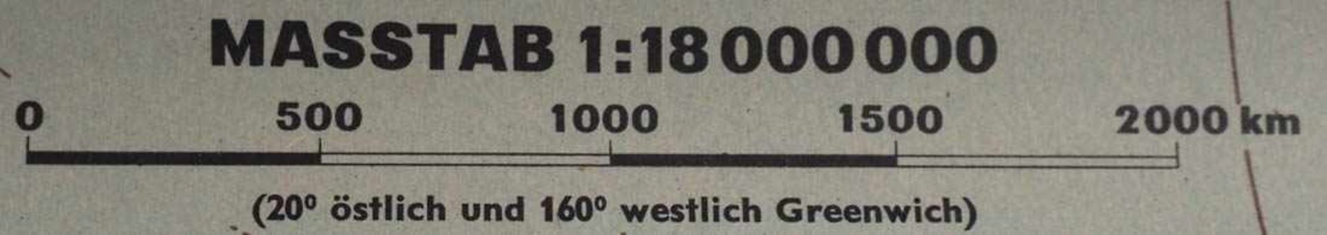 Schulkarte, 60er Jahre Polar-Weltkarte. JRO Verlag, München. Papier auf Leinen mit Holzstäben. - Bild 4 aus 6