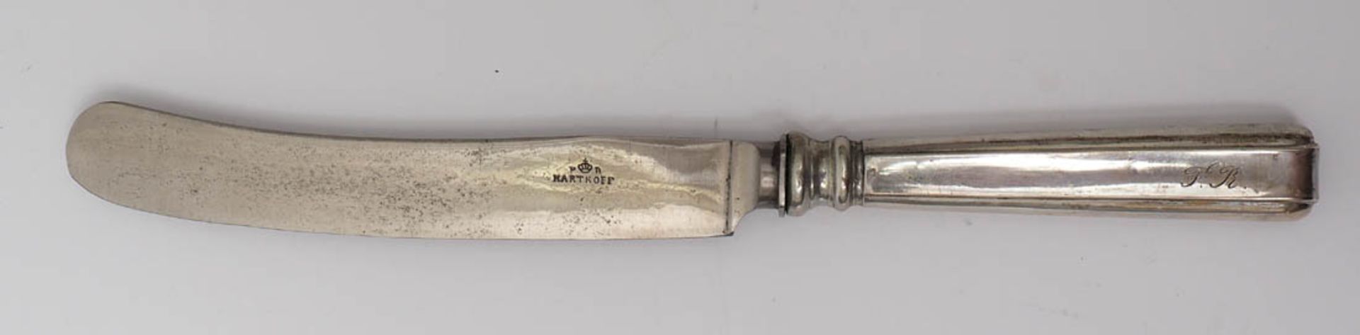 Zwölf Messer, 1. Hälfte 19.Jhdt. 13-lötiges Silber. Zwei ungepunzt, aber dazu passend. Griffe - Bild 2 aus 4