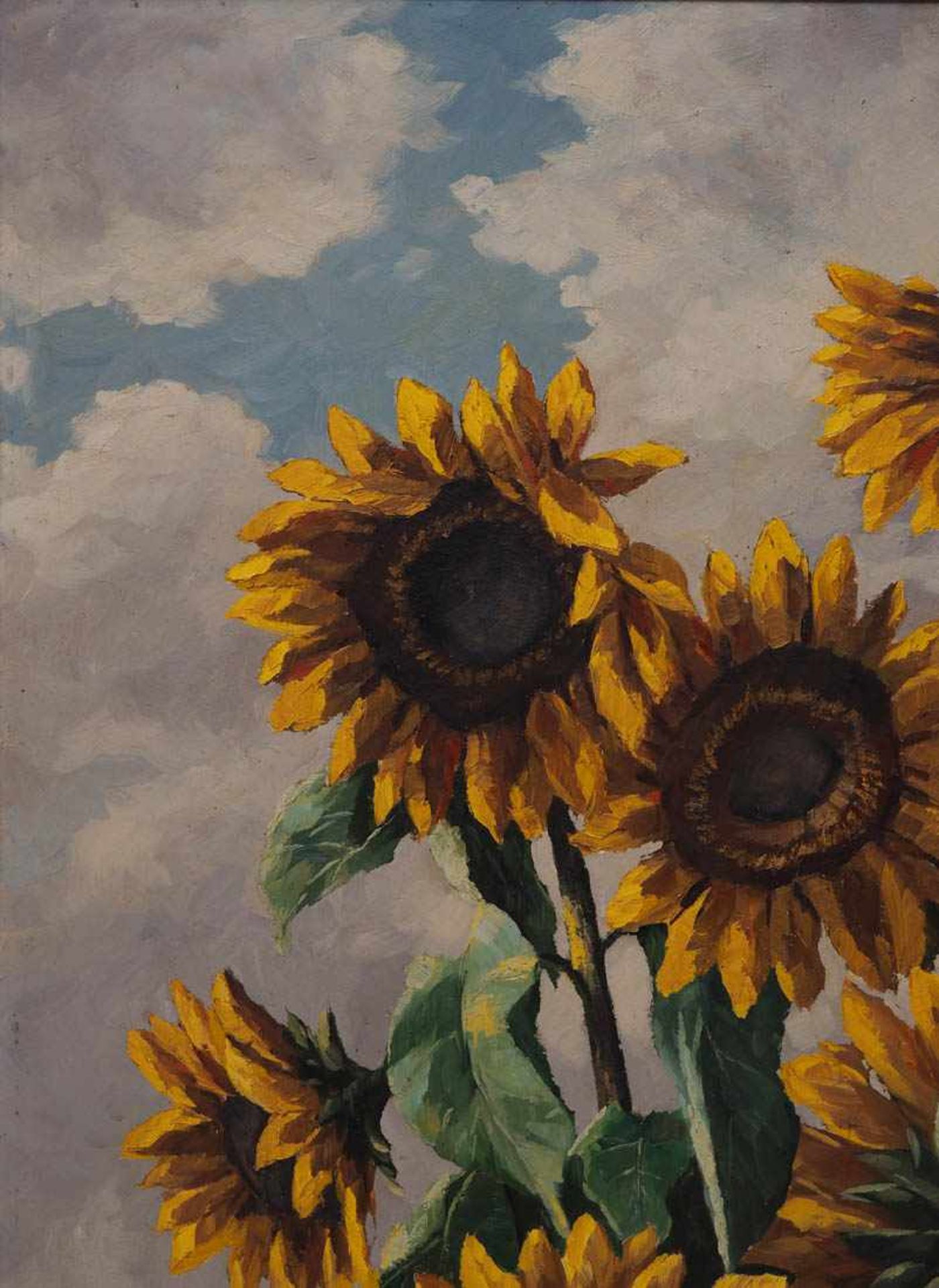 Furtwängler, Albert, 1902 - 1984 Gruppe von Sonnenblumen vor bewölktem Himmel. Öl/Platte, rechts - Bild 2 aus 6