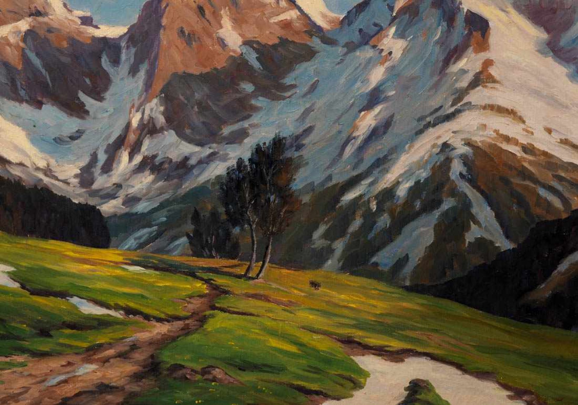 Furtwängler, Albert, 1902 - 1984 Frühlingslandschaft im Gebirge, im Hintergrund die noch - Bild 4 aus 10