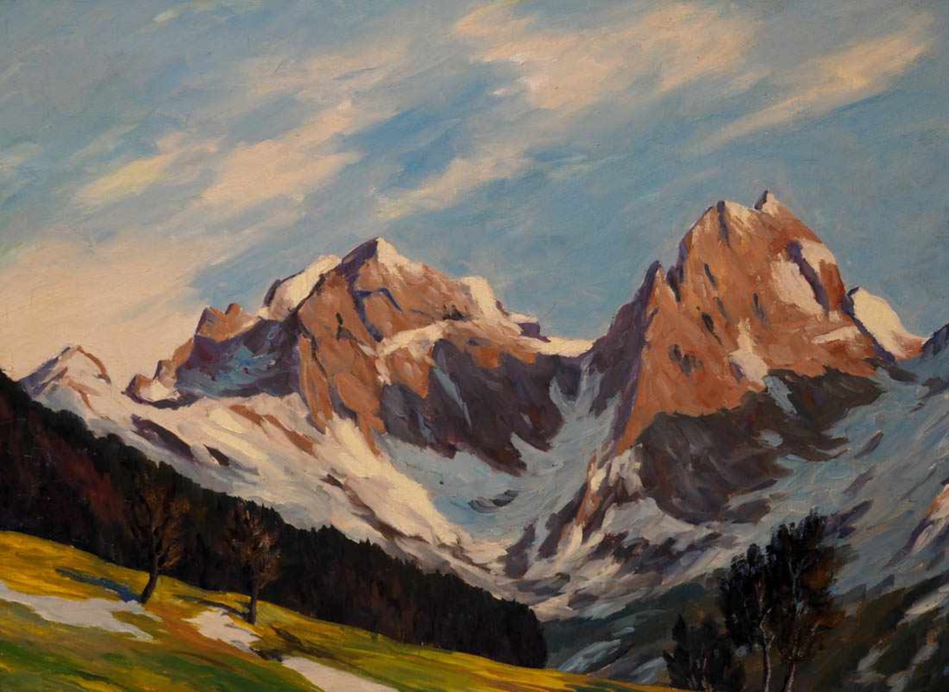Furtwängler, Albert, 1902 - 1984 Frühlingslandschaft im Gebirge, im Hintergrund die noch - Bild 2 aus 10