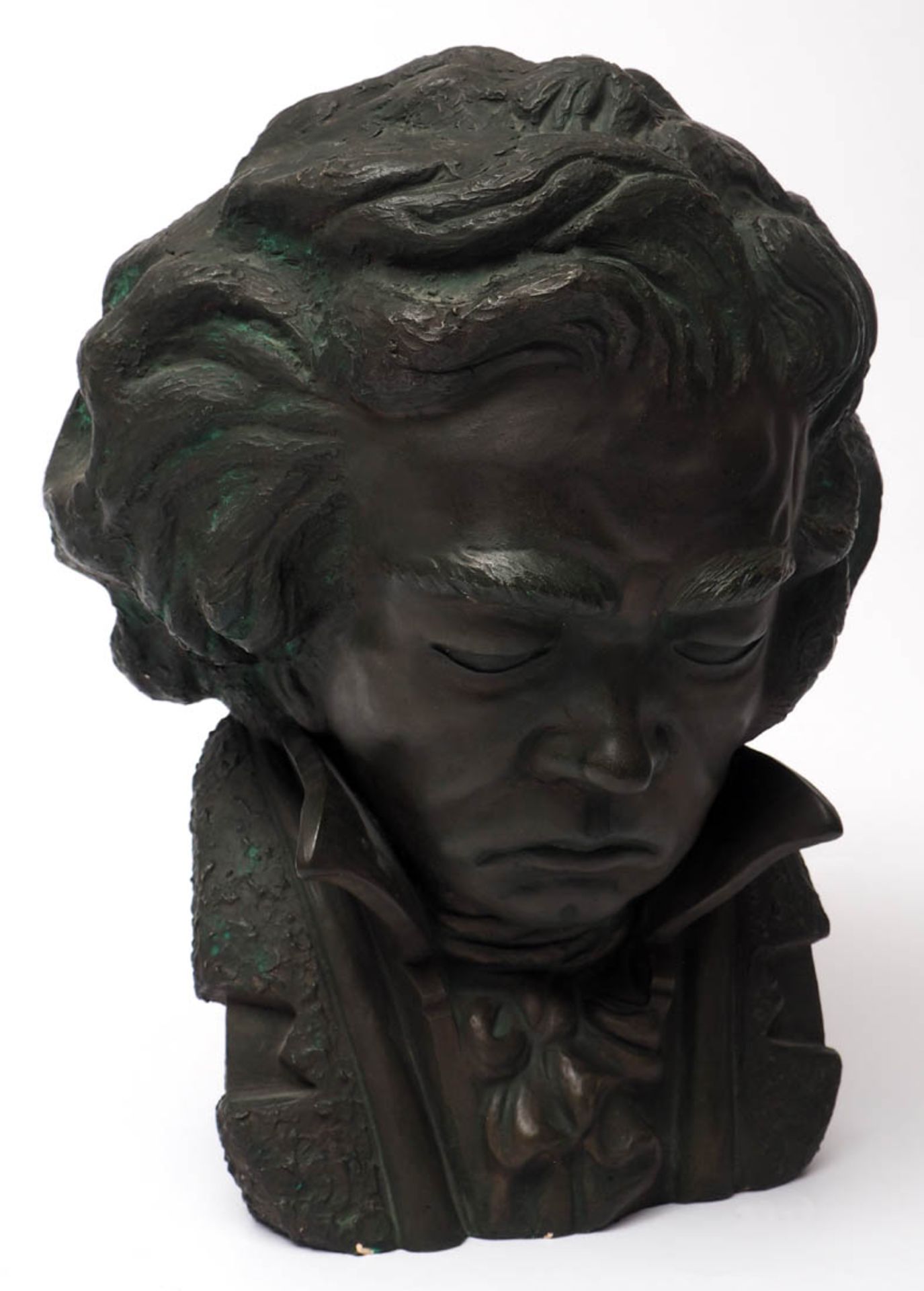 Büste von Beethoven Gips, bronziert. H.37cm.