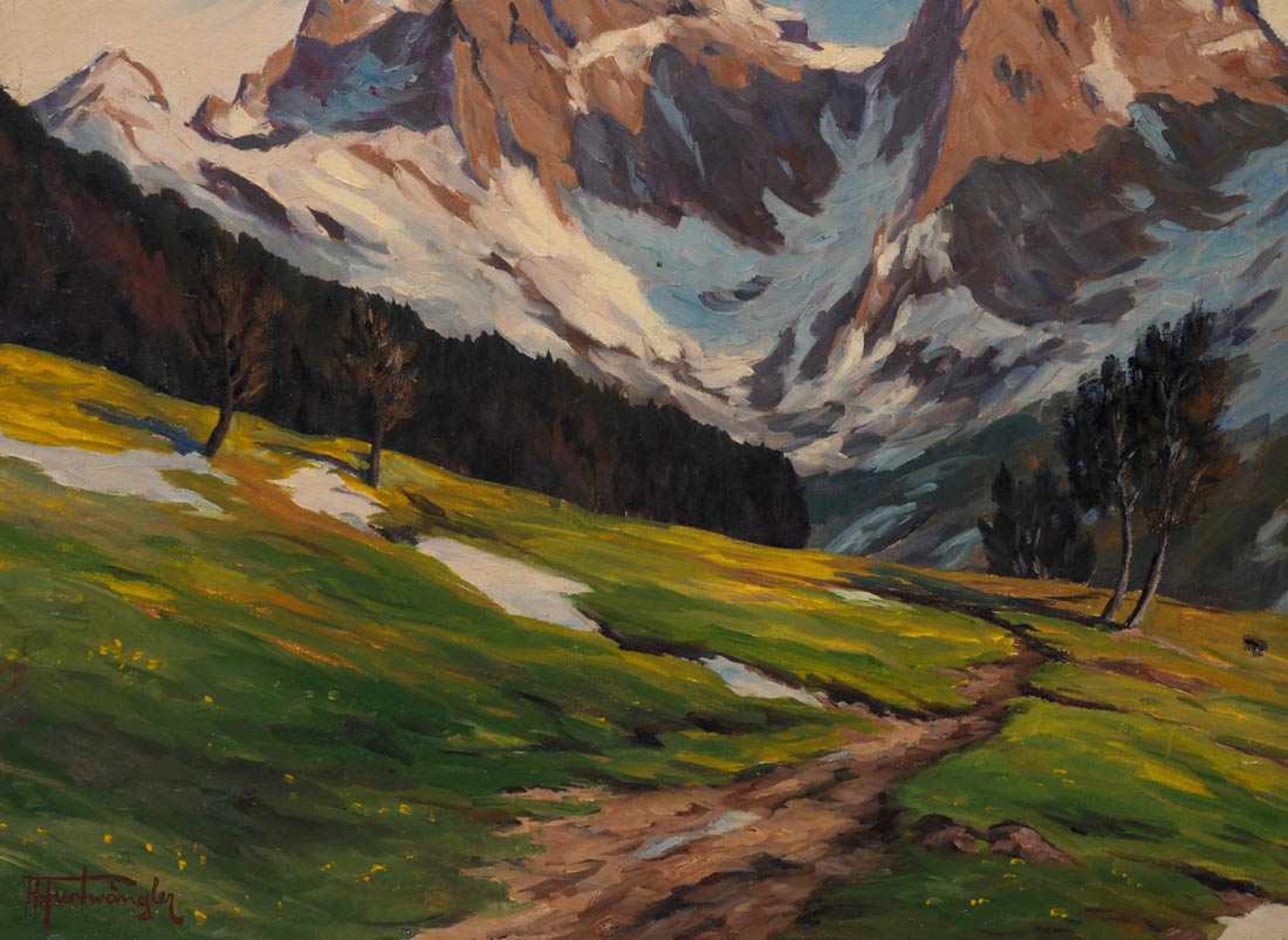 Furtwängler, Albert, 1902 - 1984 Frühlingslandschaft im Gebirge, im Hintergrund die noch - Bild 5 aus 10