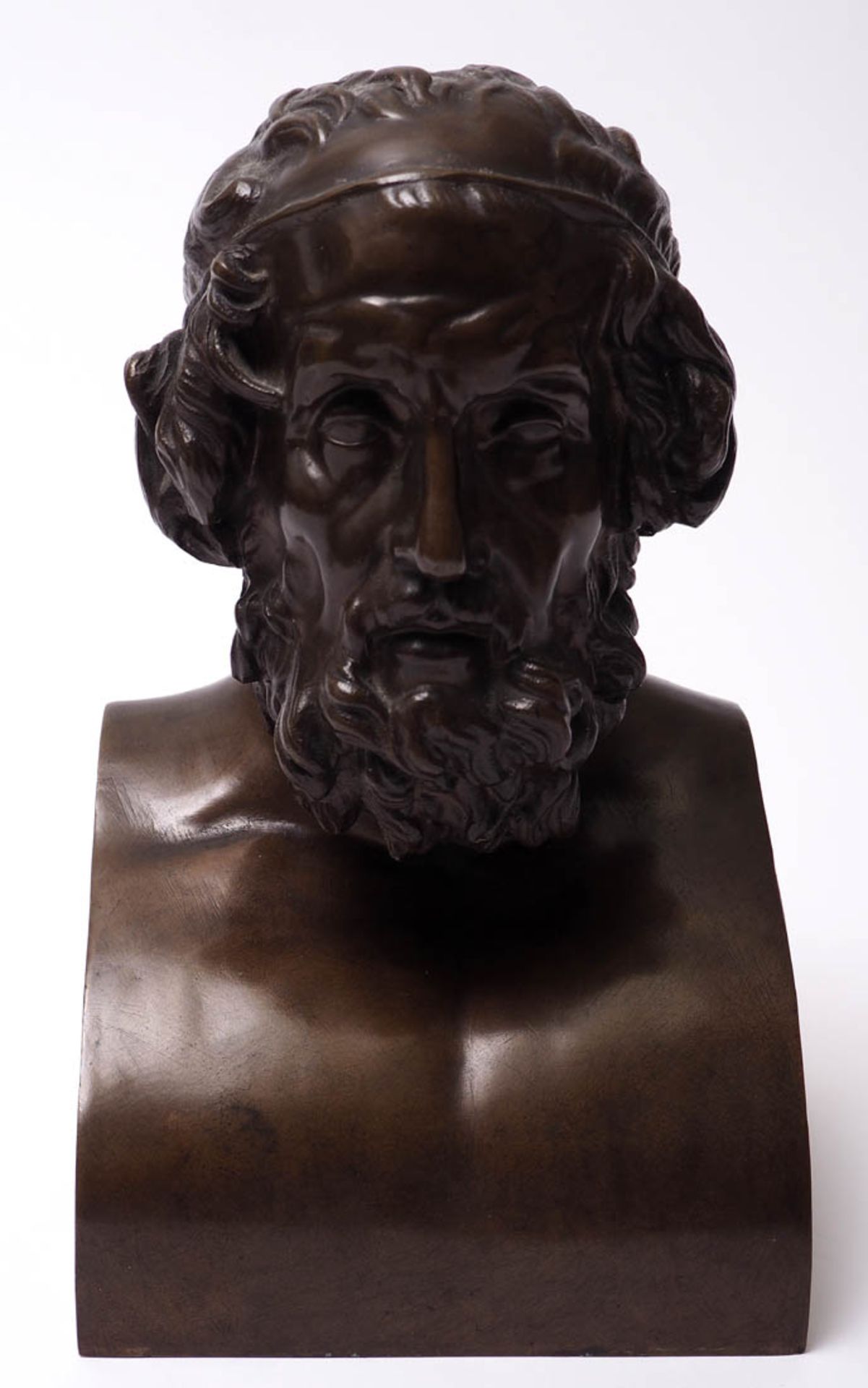Barbedienne, Ferdinand, 1810 - 1892 Büste eines bärtigen Philosophen. Bronze mit brauner Patina,