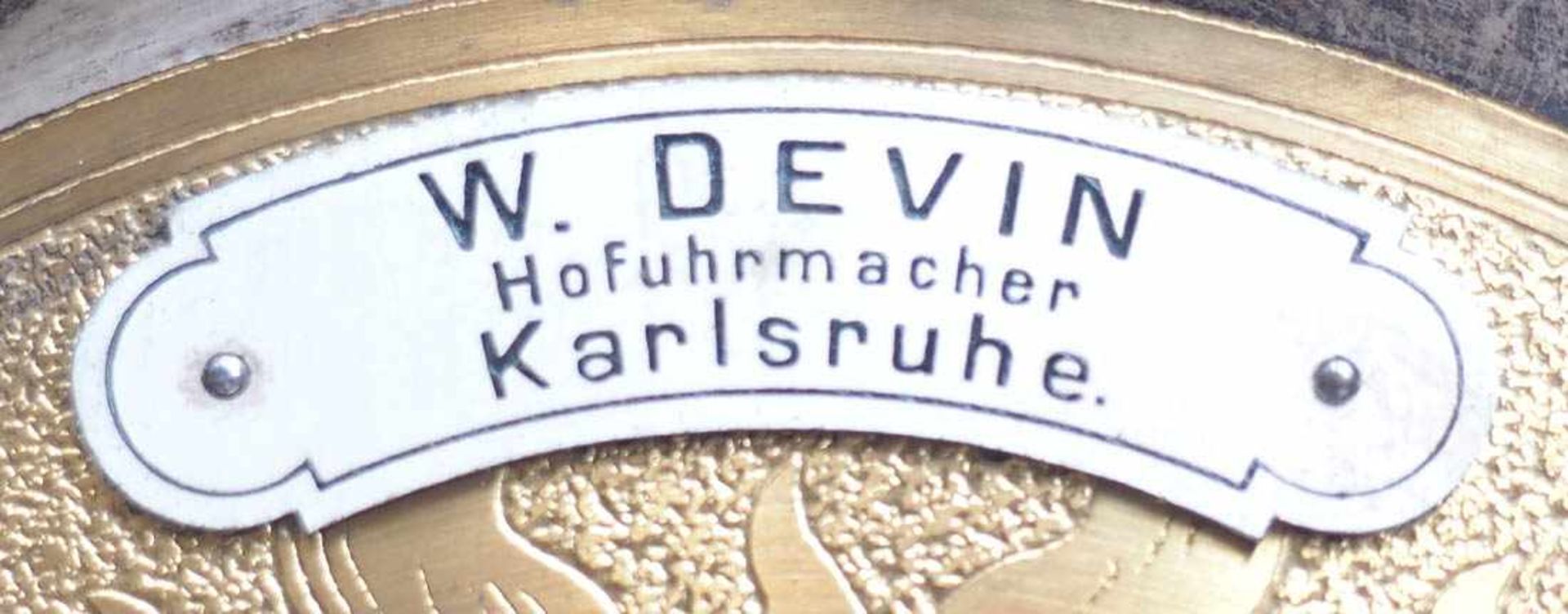 Freischwinger-Standuhr, Wilhelm Devin, Karlsruhe, 19.Jhdt. Geschnitztes Gehäuse mit freiem - Bild 4 aus 7