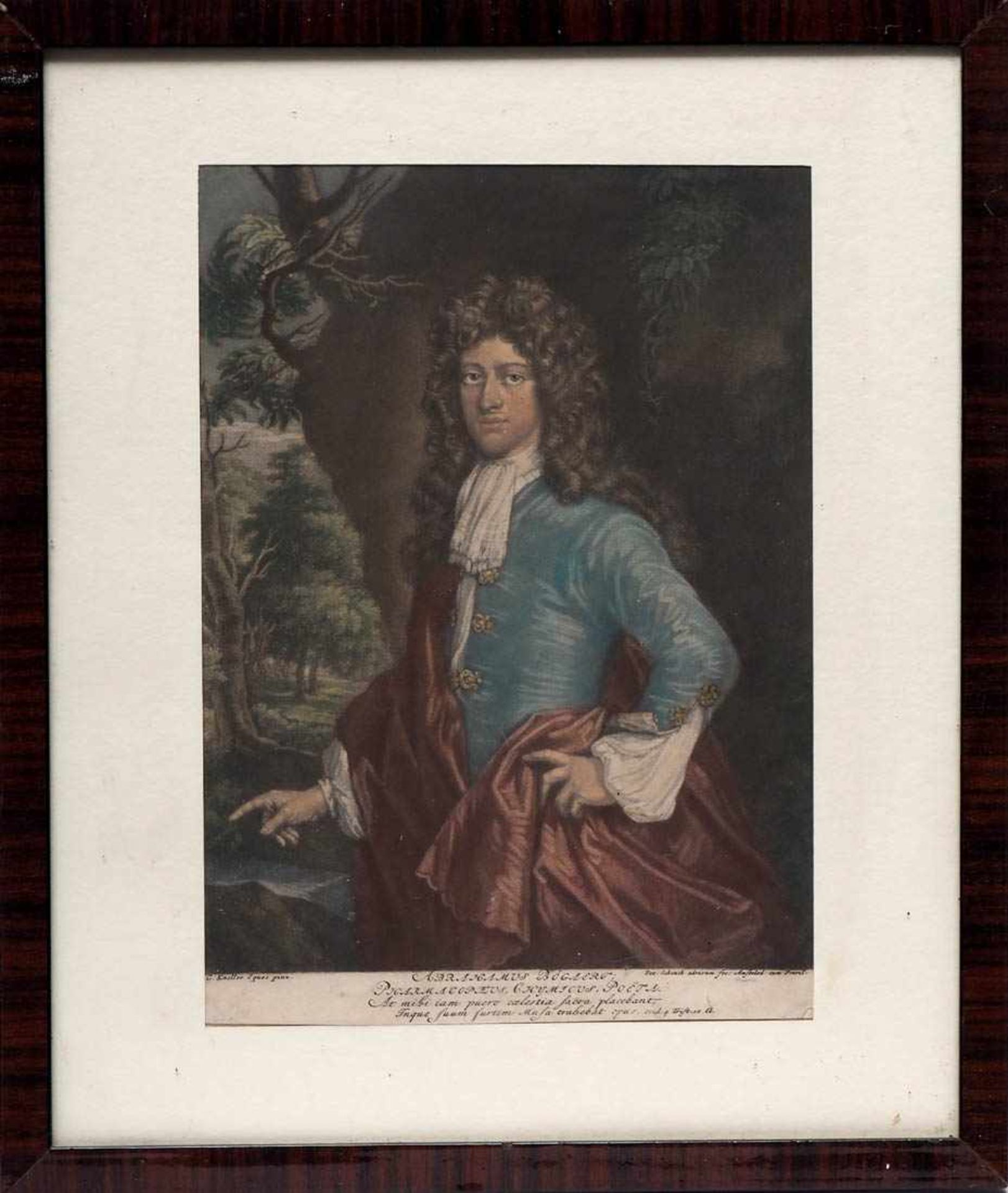 Schenk, Pieter I, (1660 - 1718/19) Portrait des Abraham Ogart. Koloriert, rechts unten sign., ger.