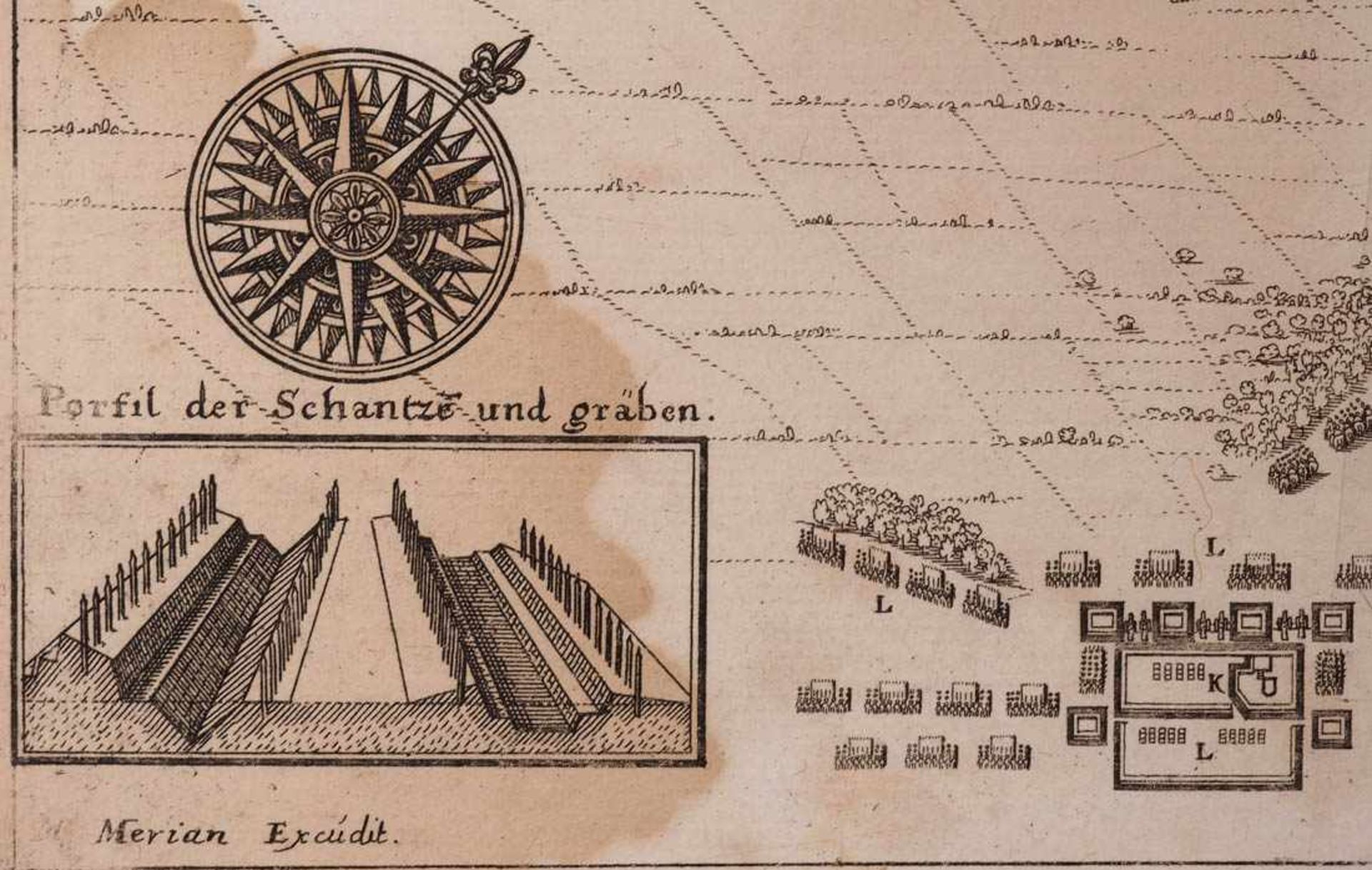 Zwei Ansichten von Breisach Eine mit Ansicht der Schlacht von 1638. Unterschiedliche Größen. - Image 6 of 7