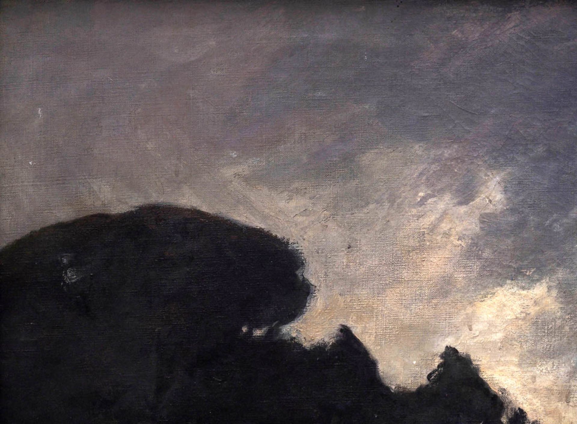 Schmidlin, Adolf, 1868 - 1954 Stehender, männlicher Rückenakt, in wolkenverhangene Landschaft - Bild 2 aus 7