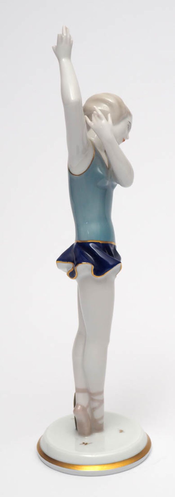 Figurine, Gustav Oppel für Rosenthal, 1928 Auf rundem Sockel Tänzerin in bewegter Haltung. Polychrom - Bild 2 aus 5