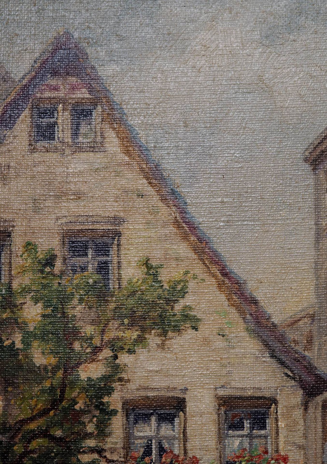 Gericke, Paul, 1876 - 1949 Blick auf das Dorfgasthaus zum Nussbaum. Öl/Lwd., links unten sign., - Bild 5 aus 7