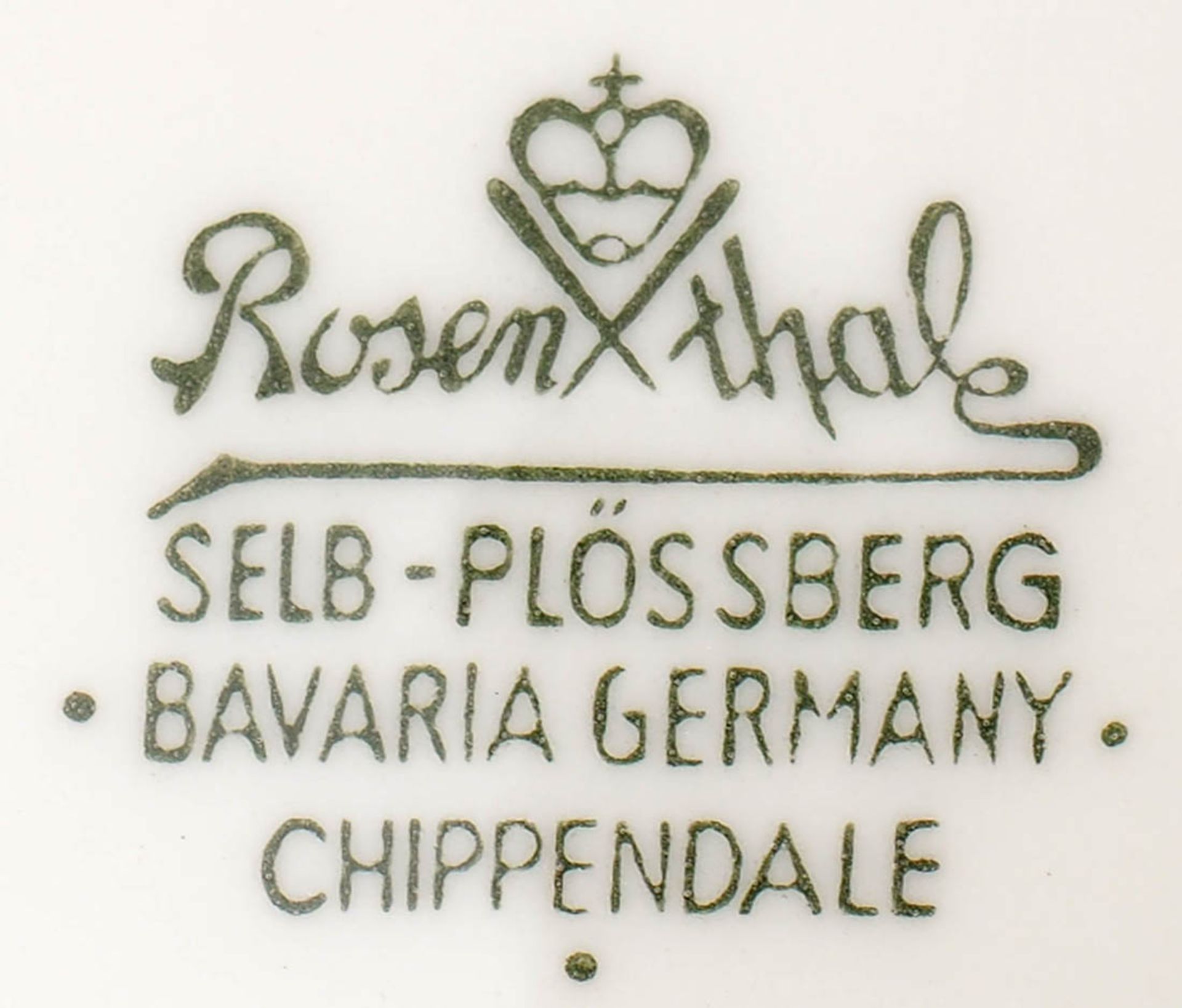 Speiseservice, Rosenthal, 50er Jahre Form Chippendale, weiß. Sechs Essteller (einer mit min. Chip am - Bild 2 aus 2