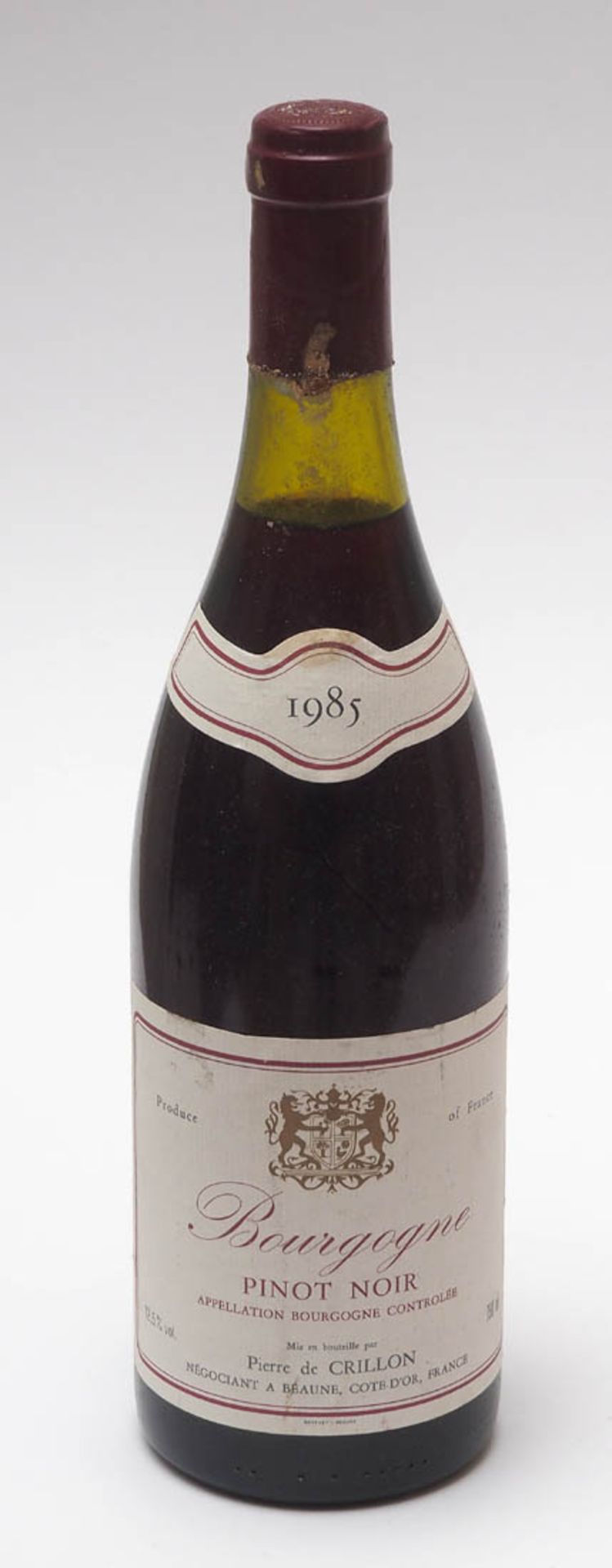 Zehn Flaschen Burgunder Pinot Noir, Crillon, Beaune 1985