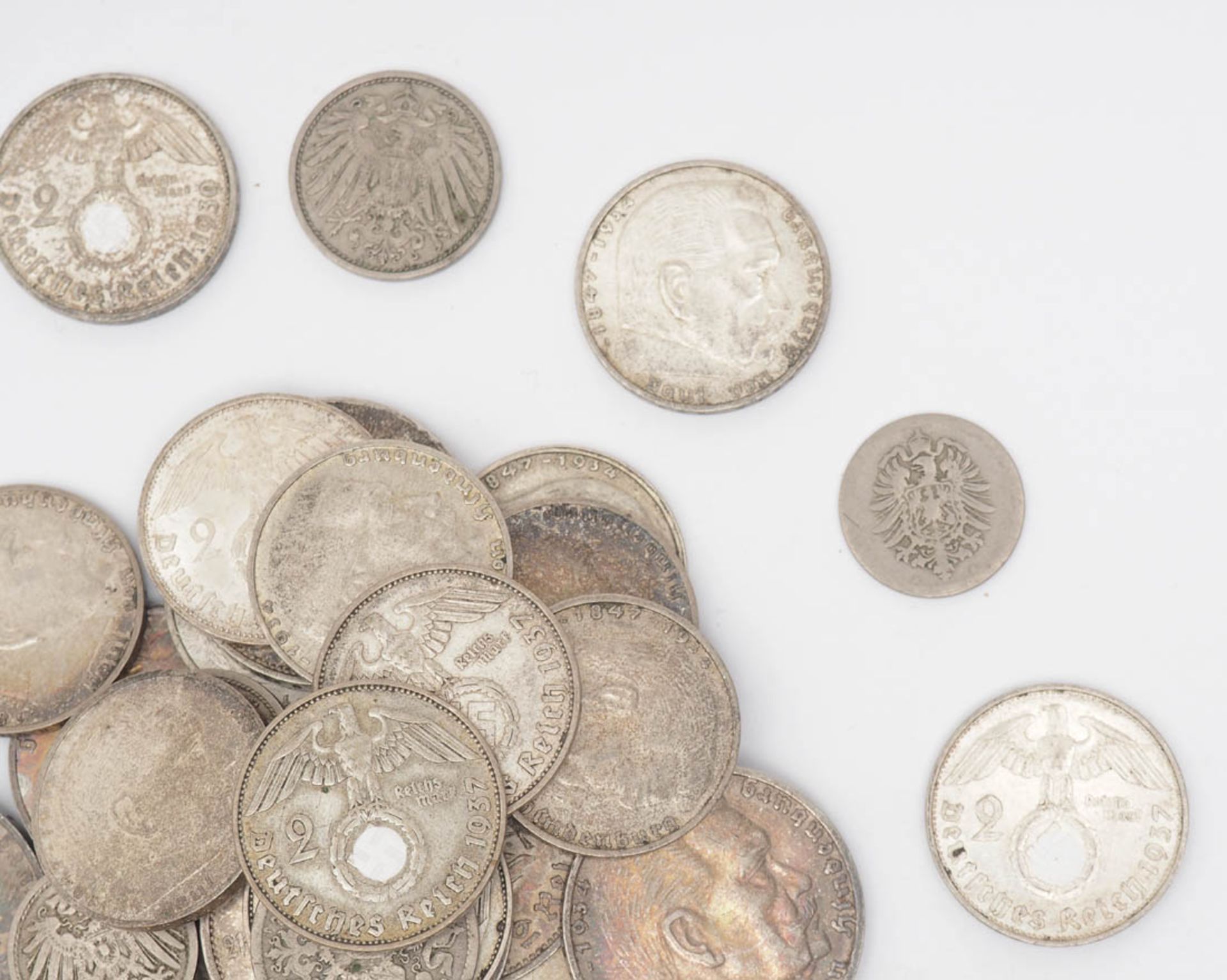 Konvolut Münzen Teilweise Silber (unterschiedliche Legierungen, Gesamtgewicht der Silbermünzen ca. - Bild 2 aus 2
