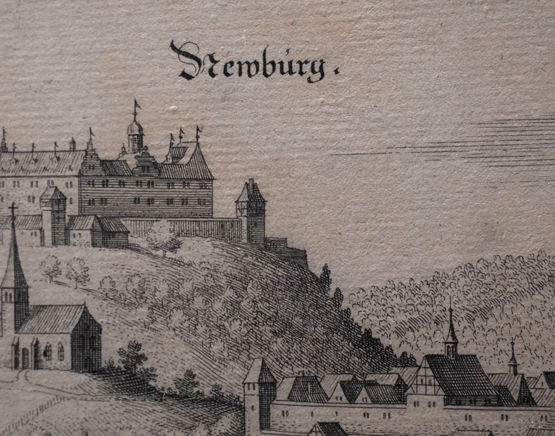 Merian, Matthäus I, 1593-1650 Ansichten von Nagold, Neuburg und Offenburg mit den Stadtwappen. - Bild 2 aus 2
