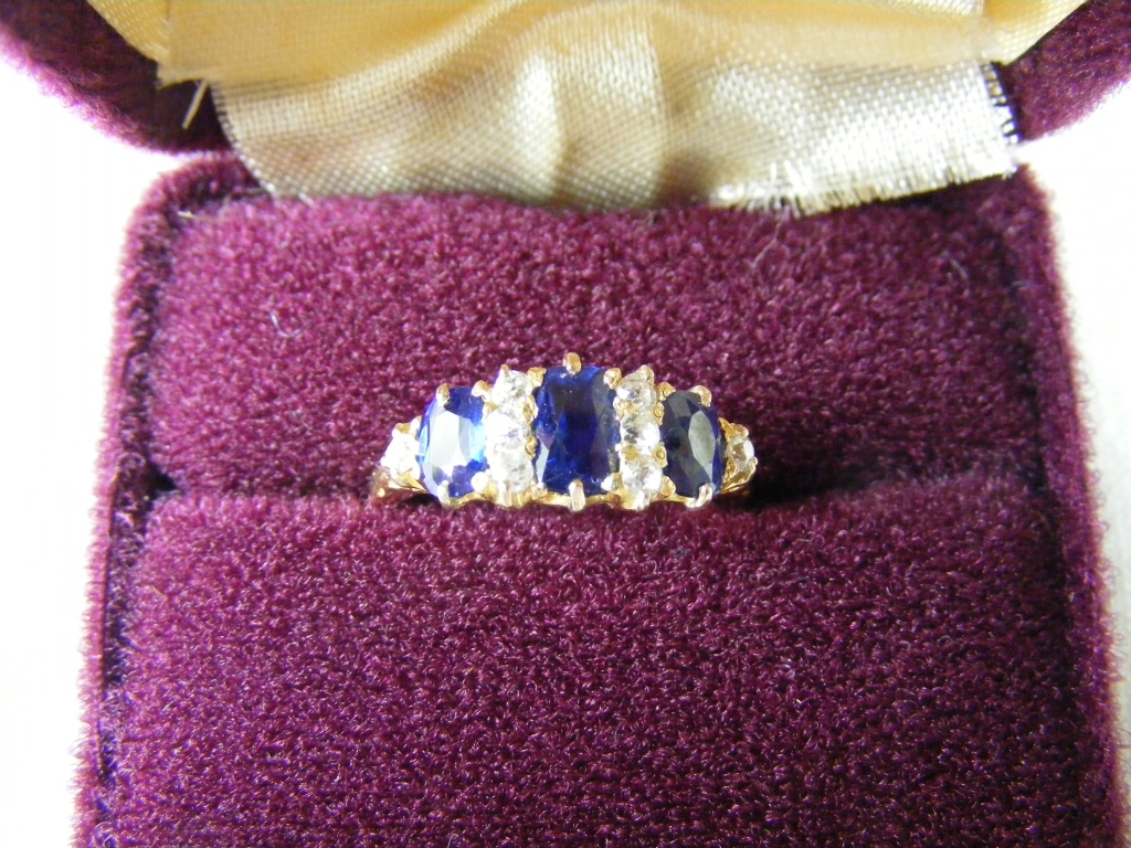 Yellow Metal blue-stone Ring - Bild 2 aus 10
