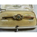 9ct Yellow Metal Diamond-set Bar Brooch