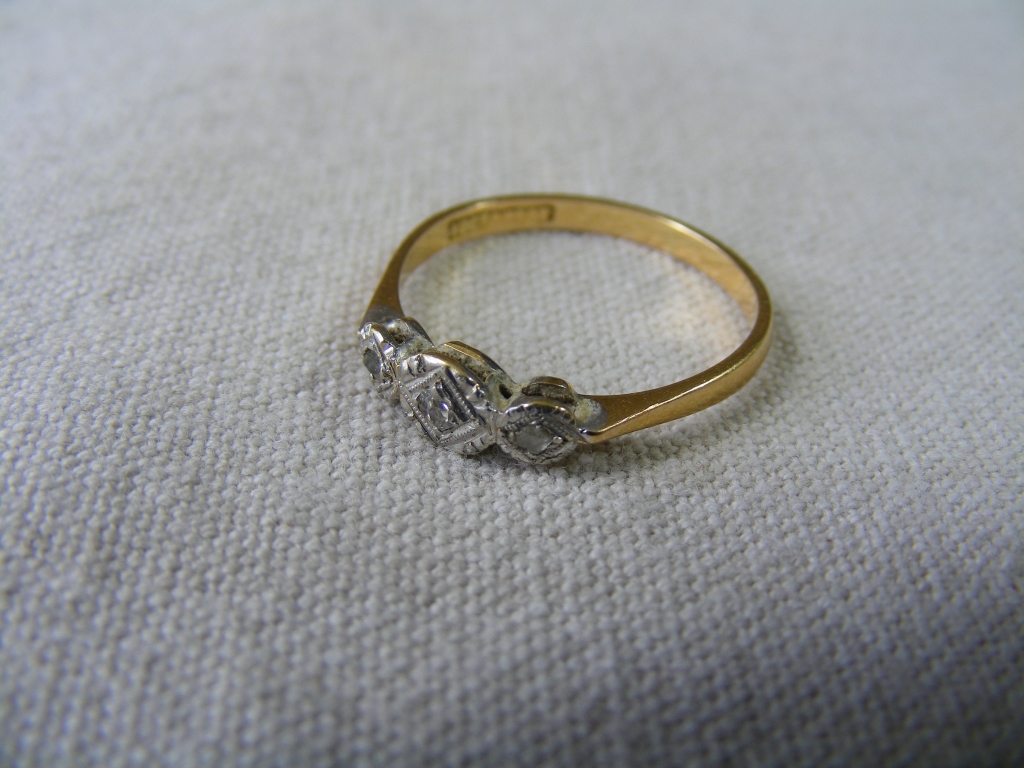 18ct yellow metal and Diamond Ring - Bild 5 aus 9