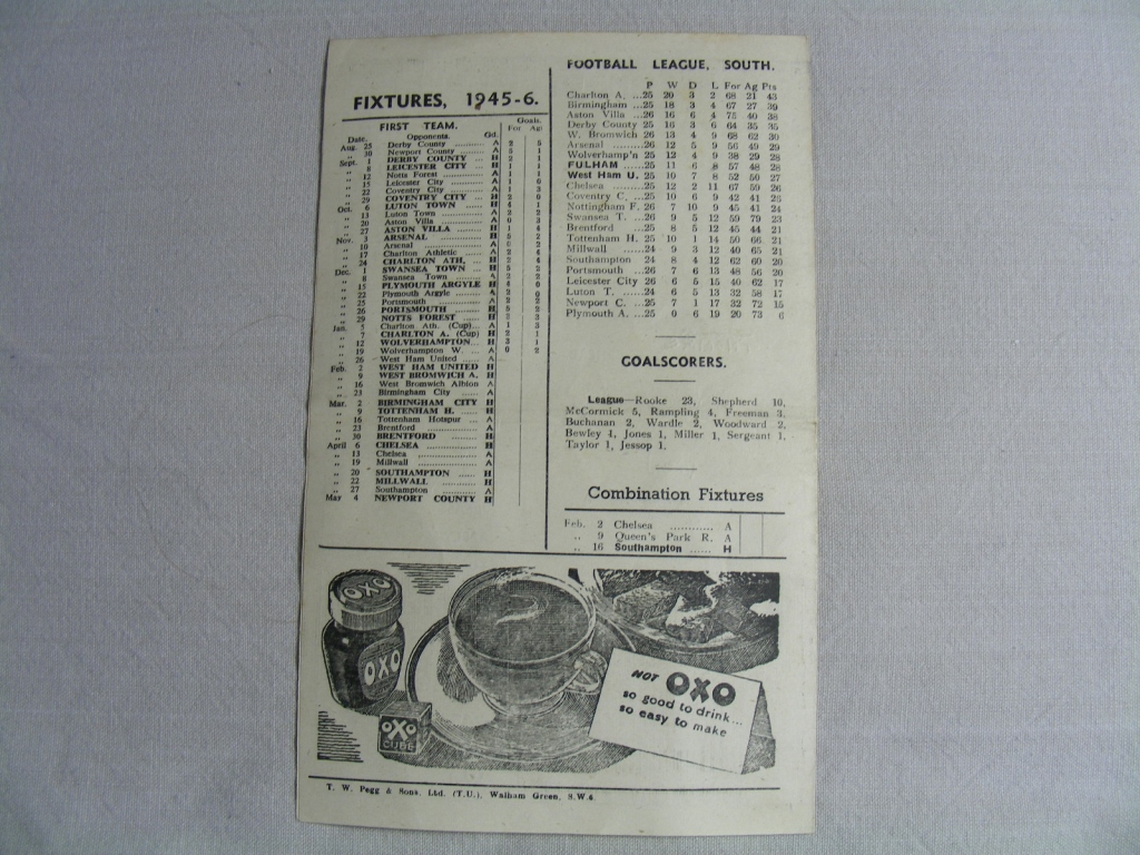 Football Programme: 1946 Fulham v West Ham - Bild 3 aus 3