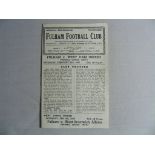 Football Programme: 1946 Fulham v West Ham