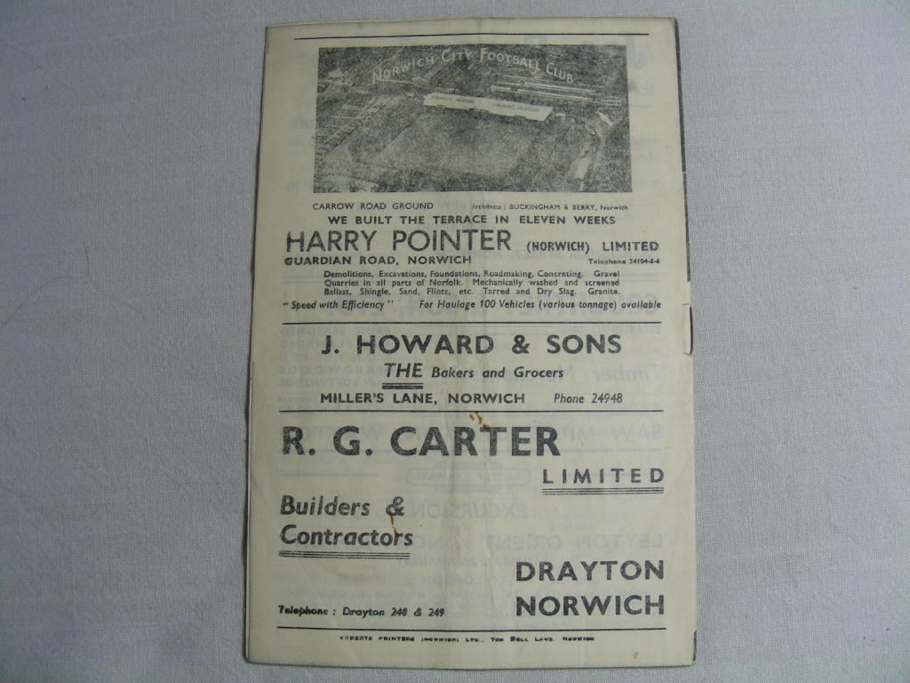 Football Programme, Norwich v Swindon 1949 - Bild 2 aus 4