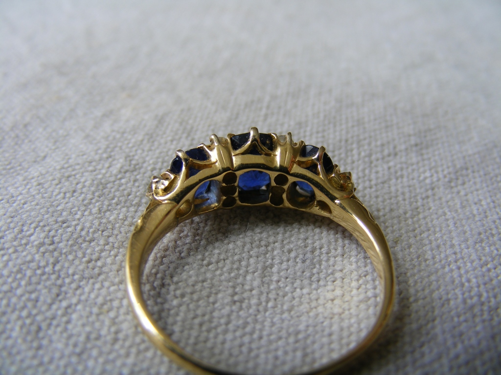 Yellow Metal blue-stone Ring - Bild 3 aus 10