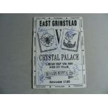 Football Programme: E Grinstead v Crystal Palace