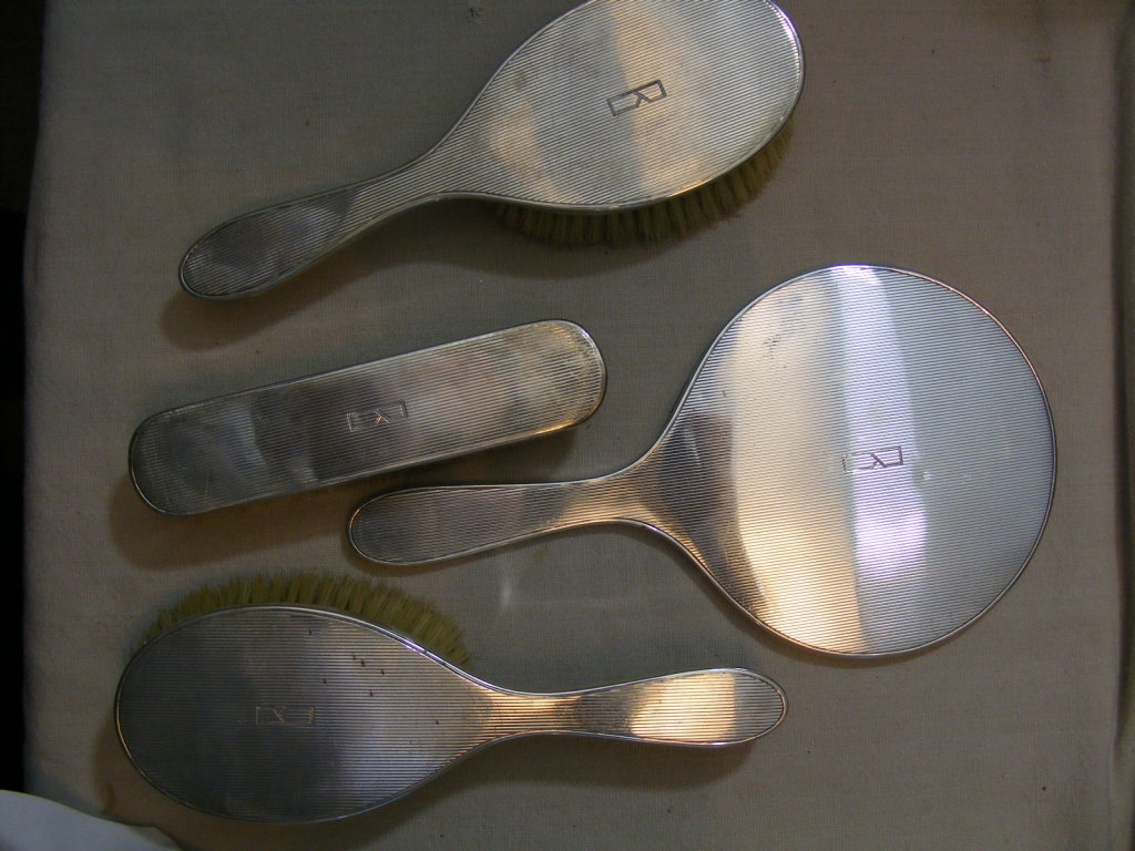 A Deco-style silver Dressing Table Set