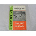 Football Programme: England v Hungary 1965