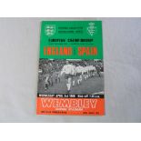 Football Programme: England v Spain 1968