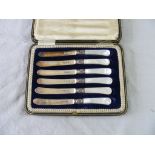 Cased silver Butter Knife Set