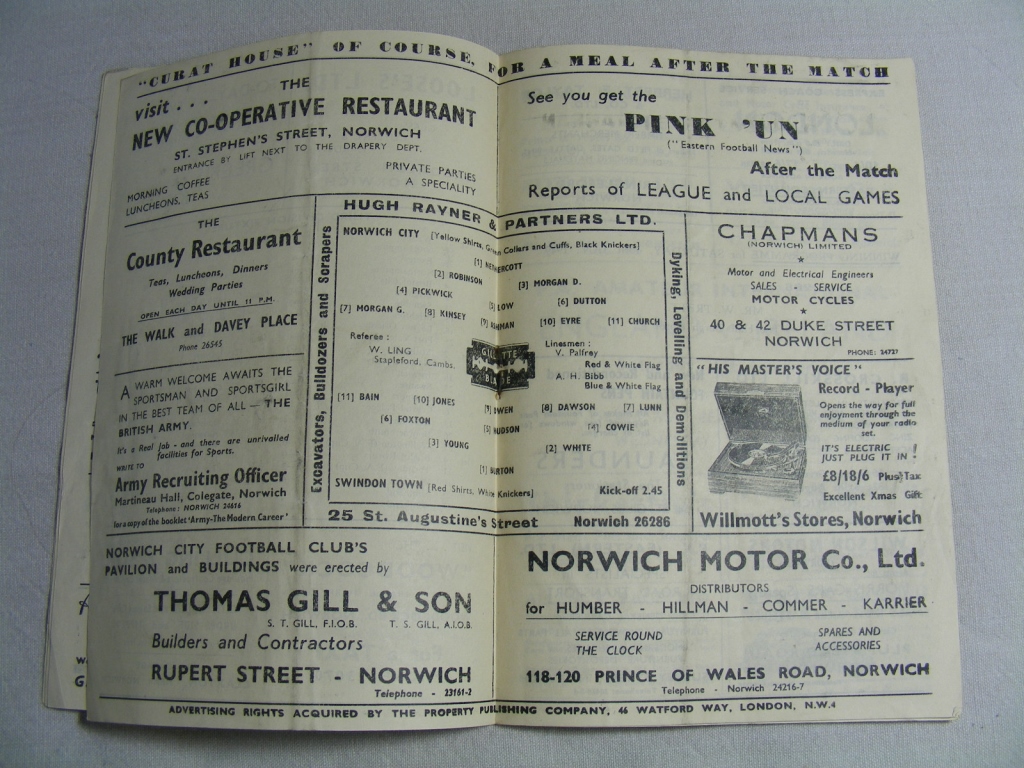 Football Programme, Norwich v Swindon 1949 - Bild 4 aus 4